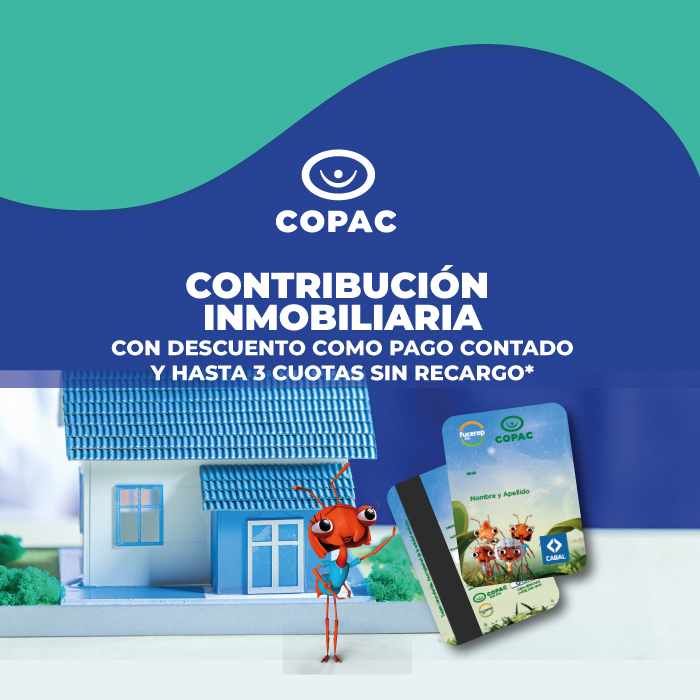 Contribución Inmobiliaria hasta en 3 cuotas con nuestra tarjeta COPAC-Cabal
