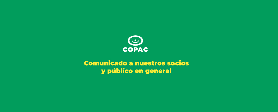 Comunicado a nuestros socios y público en general